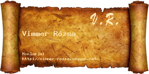 Vimmer Rózsa névjegykártya