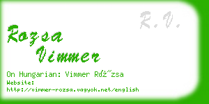 rozsa vimmer business card